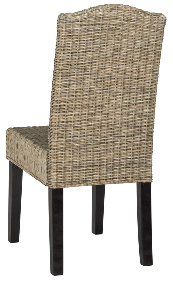Safavieh ODETTE Wicker Dining Chairs - Coastal Charm with Handcrafted Elegance for Your Dining Space Grey SEA8015A-SET2