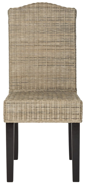 Safavieh ODETTE Wicker Dining Chairs - Coastal Charm with Handcrafted Elegance for Your Dining Space Grey SEA8015A-SET2