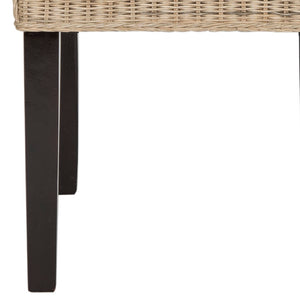 Safavieh ODETTE Wicker Dining Chairs - Coastal Charm with Handcrafted Elegance for Your Dining Space Grey SEA8015A-SET2
