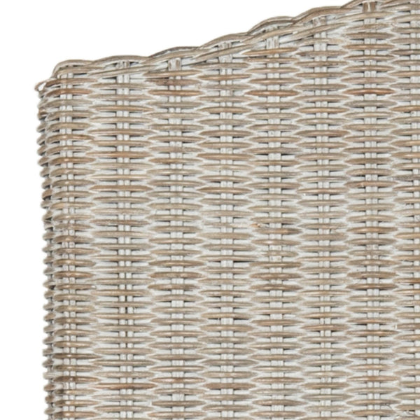 Safavieh ODETTE Wicker Dining Chairs - Coastal Charm with Handcrafted Elegance for Your Dining Space Antique / Grey SEA8015B-SET2