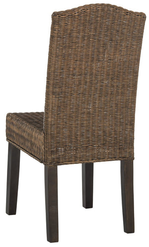 Safavieh ODETTE Wicker Dining Chairs - Coastal Charm with Handcrafted Elegance for Your Dining Space Brown / Multi SEA8015C-SET2
