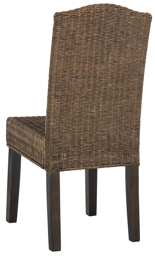 Safavieh ODETTE Wicker Dining Chairs - Coastal Charm with Handcrafted Elegance for Your Dining Space Brown / Multi SEA8015C-SET2