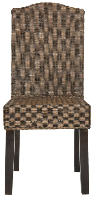 Safavieh ODETTE Wicker Dining Chairs - Coastal Charm with Handcrafted Elegance for Your Dining Space Brown / Multi SEA8015C-SET2