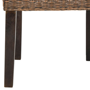 Safavieh ODETTE Wicker Dining Chairs - Coastal Charm with Handcrafted Elegance for Your Dining Space Brown / Multi SEA8015C-SET2