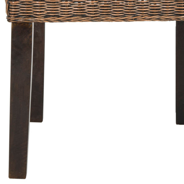 Safavieh ODETTE Wicker Dining Chairs - Coastal Charm with Handcrafted Elegance for Your Dining Space Brown / Multi SEA8015C-SET2