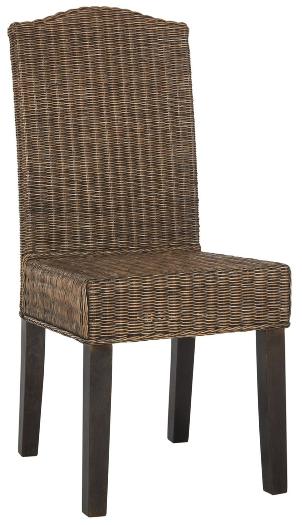 Safavieh ODETTE Wicker Dining Chairs - Coastal Charm with Handcrafted Elegance for Your Dining Space Brown / Multi SEA8015C-SET2