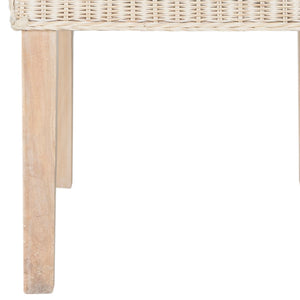 Safavieh ODETTE Wicker Dining Chairs - Coastal Charm with Handcrafted Elegance for Your Dining Space White Washed SEA8015D-SET2
