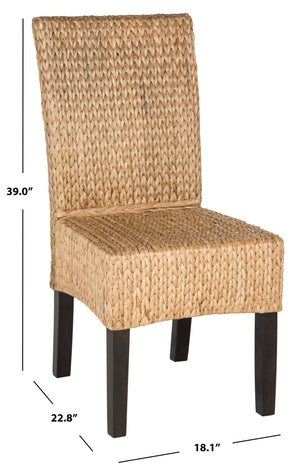 Safavieh LUZ Dining Chairs - Sustainable Pine Frame & Water Hyacinth Weave, Natural Aesthetic for Any Space SEA8016A-SET2