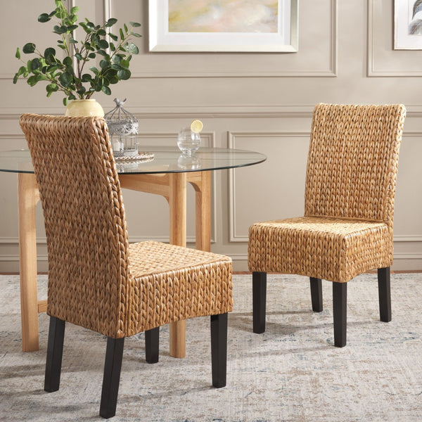 Safavieh LUZ Dining Chairs - Sustainable Pine Frame & Water Hyacinth Weave, Natural Aesthetic for Any Space SEA8016A-SET2