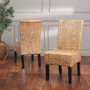Safavieh LUZ Dining Chairs - Sustainable Pine Frame & Water Hyacinth Weave, Natural Aesthetic for Any Space SEA8016A-SET2