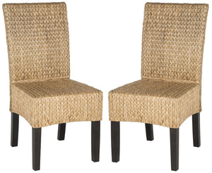 Safavieh LUZ Dining Chairs - Sustainable Pine Frame & Water Hyacinth Weave, Natural Aesthetic for Any Space SEA8016A-SET2