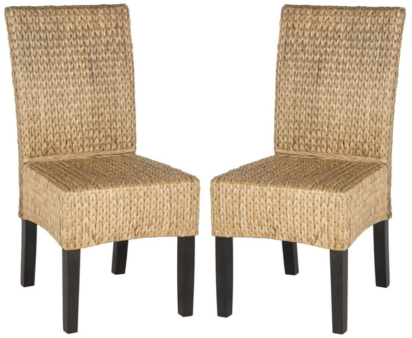 Safavieh LUZ Dining Chairs - Sustainable Pine Frame & Water Hyacinth Weave, Natural Aesthetic for Any Space SEA8016A-SET2