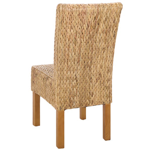 Luz Dining Chair Set Of 2 With Braided Water Hyacinth Seat, Solid Wood Frame, Coastal Warmth & Comfort