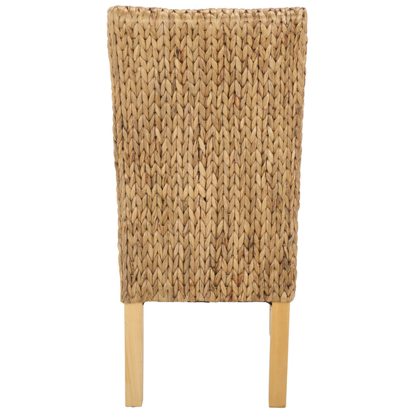 Luz Dining Chair Set Of 2 With Braided Water Hyacinth Seat, Solid Wood Frame, Coastal Warmth & Comfort