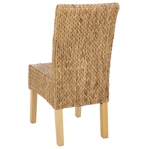 Luz Dining Chair Set Of 2 With Braided Water Hyacinth Seat, Solid Wood Frame, Coastal Warmth & Comfort