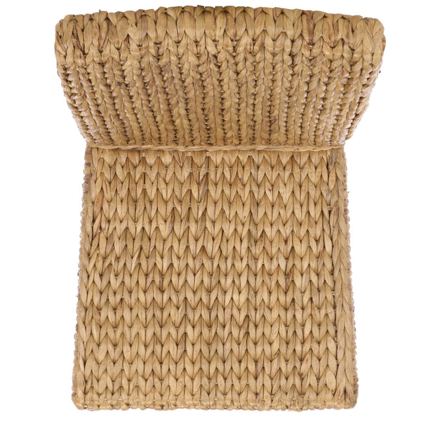 Luz Dining Chair Set Of 2 With Braided Water Hyacinth Seat, Solid Wood Frame, Coastal Warmth & Comfort