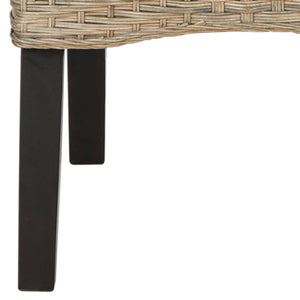 Safavieh ILYA Wicker Dining Chairs - Handcrafted Elegance for Coastal and Contemporary Dining Spaces Grey SEA8017A-SET2