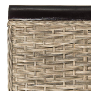 Safavieh ILYA Wicker Dining Chairs - Handcrafted Elegance for Coastal and Contemporary Dining Spaces Grey SEA8017A-SET2