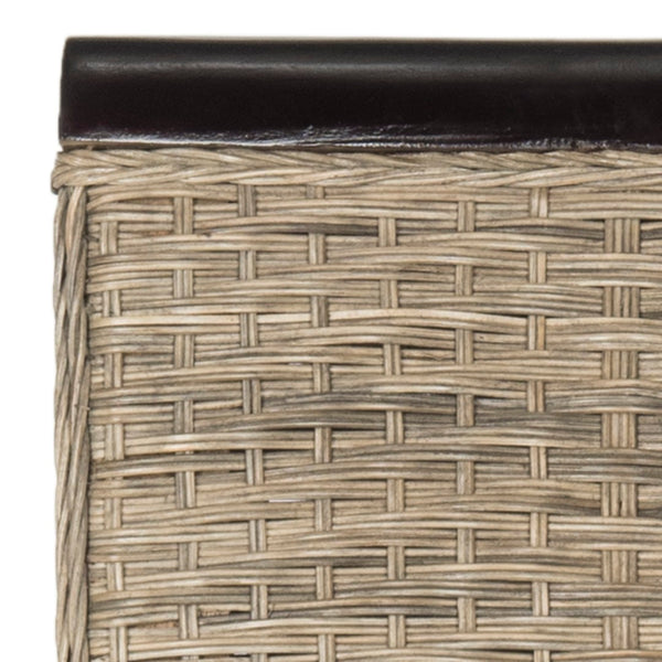 Safavieh ILYA Wicker Dining Chairs - Handcrafted Elegance for Coastal and Contemporary Dining Spaces Grey SEA8017A-SET2