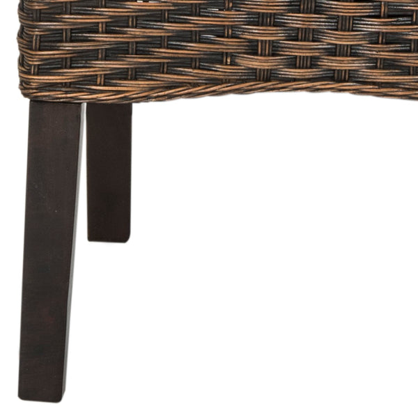 Safavieh ILYA Wicker Dining Chairs - Handcrafted Elegance for Coastal and Contemporary Dining Spaces Brown / Multi SEA8017C-SET2