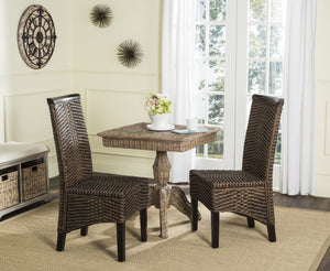 Safavieh ILYA Wicker Dining Chairs - Handcrafted Elegance for Coastal and Contemporary Dining Spaces Brown / Multi SEA8017C-SET2