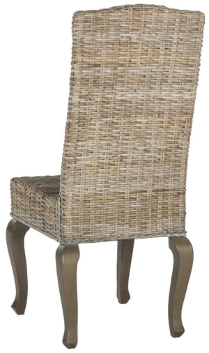 Safavieh MILOS Dining Chairs - Contemporary Artisan Design, Durable Upholstery & Solid Pine Frame for Elegance Grey SEA8018A-SET2