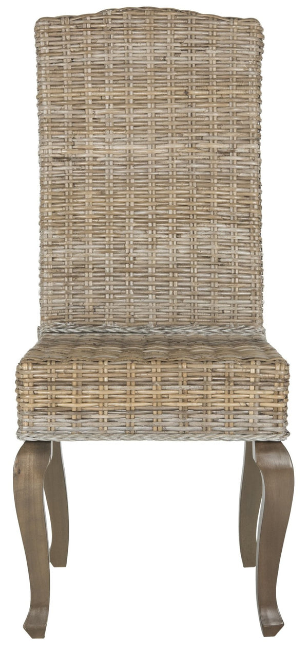 Safavieh MILOS Dining Chairs - Contemporary Artisan Design, Durable Upholstery & Solid Pine Frame for Elegance Grey SEA8018A-SET2