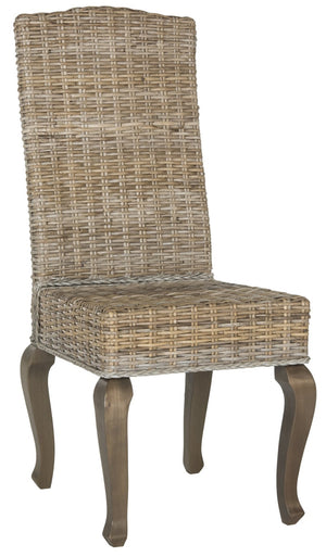 Safavieh MILOS Dining Chairs - Contemporary Artisan Design, Durable Upholstery & Solid Pine Frame for Elegance Grey SEA8018A-SET2