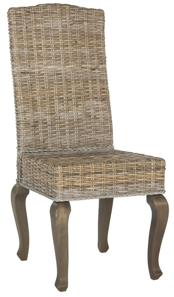 Safavieh MILOS Dining Chairs - Contemporary Artisan Design, Durable Upholstery & Solid Pine Frame for Elegance Grey SEA8018A-SET2
