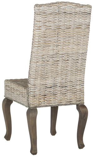 Safavieh MILOS Dining Chairs - Contemporary Artisan Design, Durable Upholstery & Solid Pine Frame for Elegance White Washed SEA8018B-SET2