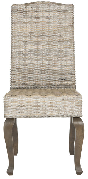 Safavieh MILOS Dining Chairs - Contemporary Artisan Design, Durable Upholstery & Solid Pine Frame for Elegance White Washed SEA8018B-SET2