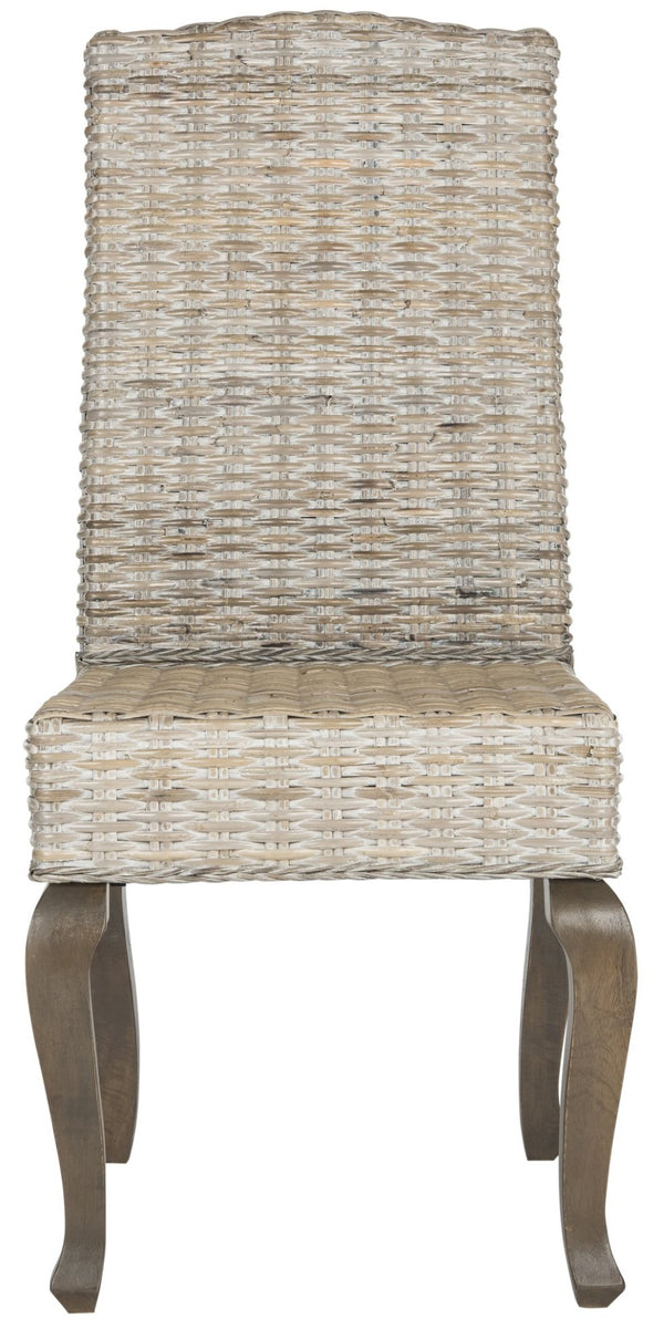 Safavieh MILOS Dining Chairs - Contemporary Artisan Design, Durable Upholstery & Solid Pine Frame for Elegance White Washed SEA8018B-SET2