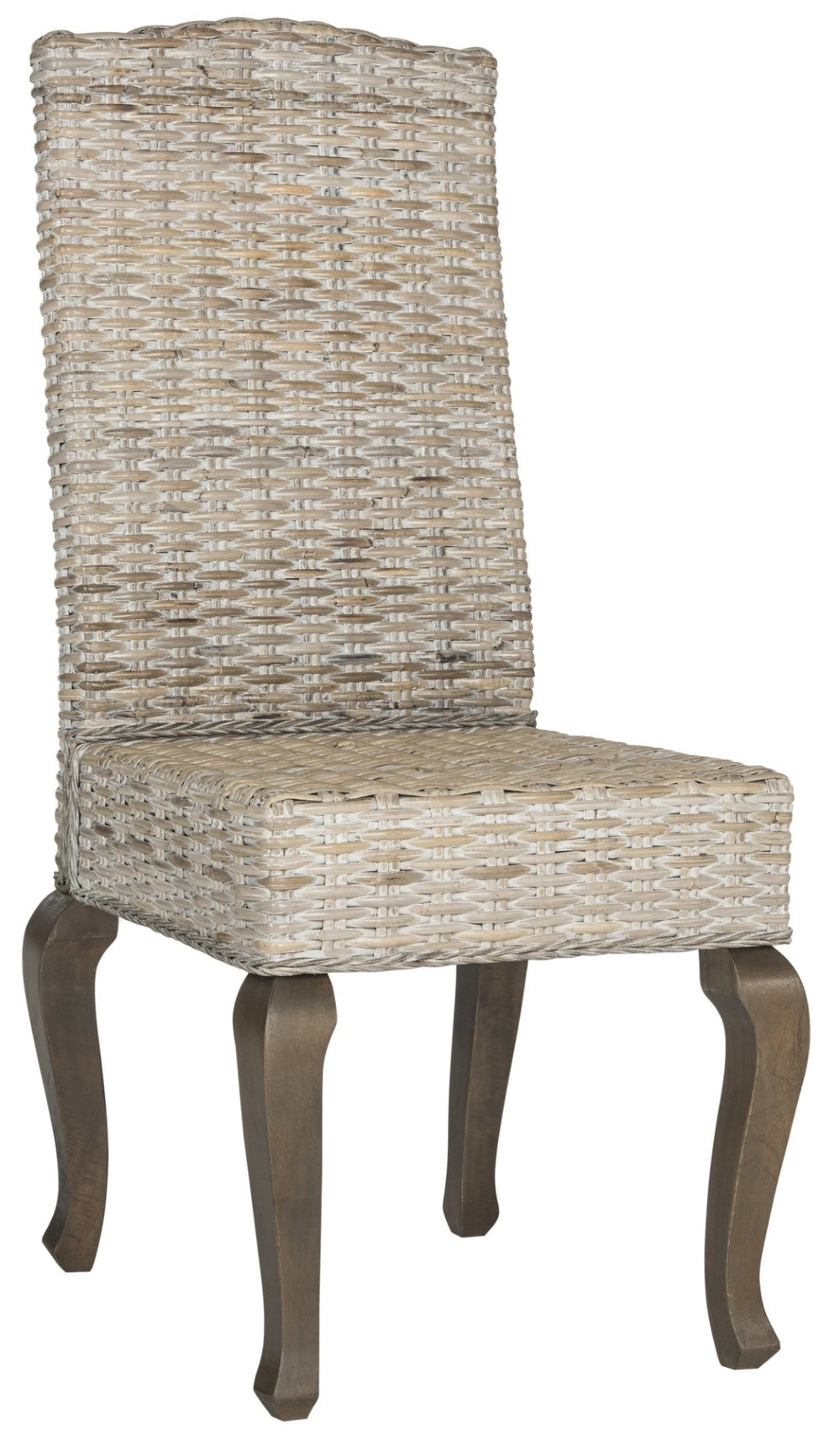 Safavieh MILOS Dining Chairs - Contemporary Artisan Design, Durable Upholstery & Solid Pine Frame for Elegance White Washed SEA8018B-SET2