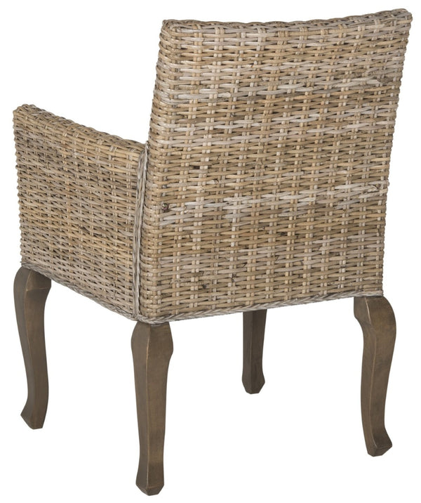 Safavieh ARMONDO Dining Arm Chair - Elegant Organic Fiber Upholstery with Kubu-Inspired Details & Comfort Natural SEA8019A-SET2