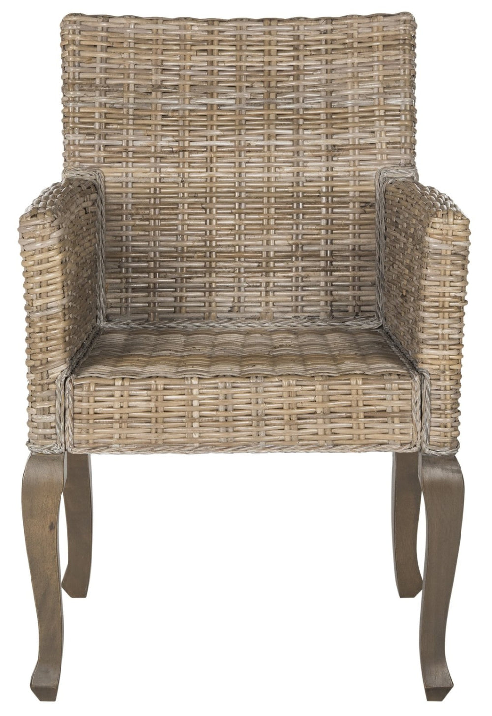 Safavieh ARMONDO Dining Arm Chair - Elegant Organic Fiber Upholstery with Kubu-Inspired Details & Comfort Natural SEA8019A-SET2