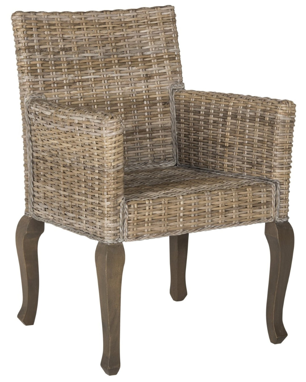 Safavieh ARMONDO Dining Arm Chair - Elegant Organic Fiber Upholstery with Kubu-Inspired Details & Comfort Natural SEA8019A-SET2