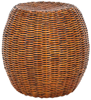 Safavieh Remi Wicker End Table – Chic Barrel Stool Design For Modern Living Spaces, Versatile Accent Piece Brown / Multi SEA8022A