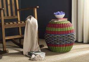 Safavieh Nikos Handwoven Wicker Barrel Stool - Vibrant Multi-Color Accent Table For Global Style & Charm SEA8025A