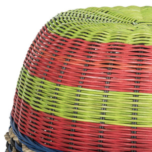 Safavieh Nikos Handwoven Wicker Barrel Stool - Vibrant Multi-Color Accent Table For Global Style & Charm SEA8025A