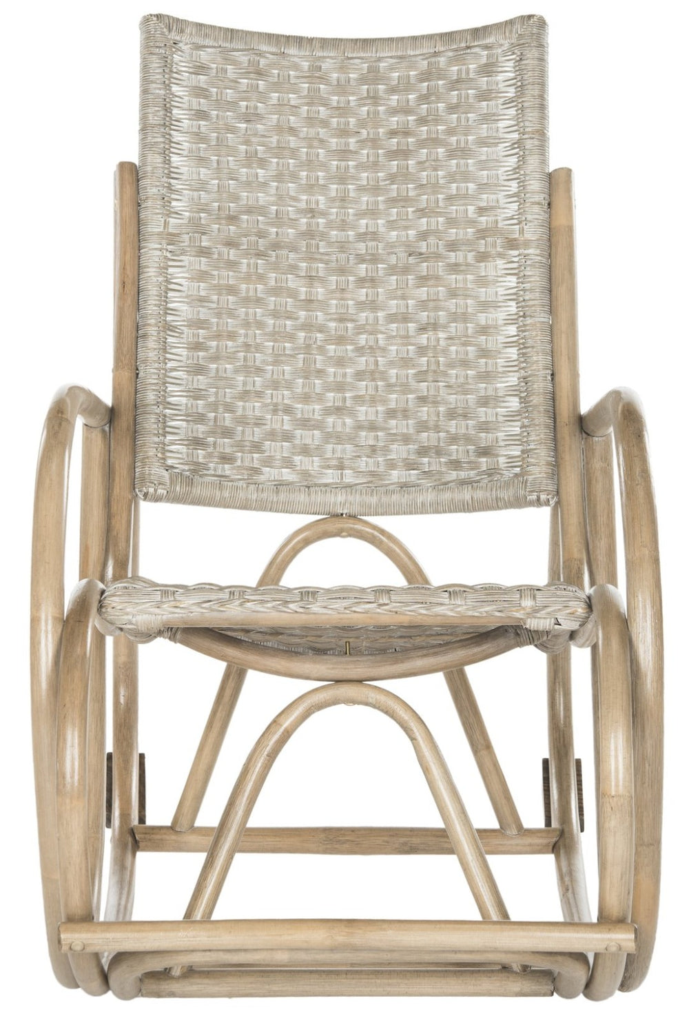 Safavieh Bali Rocking Chair - Elegant Rattan Design With Sturdy Hardwood Frame For Ultimate Comfort And Style Antique Grey SEA8035A
