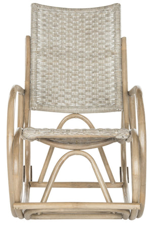 Safavieh Bali Rocking Chair - Elegant Rattan Design With Sturdy Hardwood Frame For Ultimate Comfort And Style Antique Grey SEA8035A