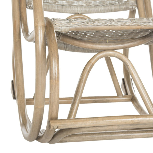 Safavieh Bali Rocking Chair - Elegant Rattan Design With Sturdy Hardwood Frame For Ultimate Comfort And Style Antique Grey SEA8035A