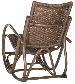 Safavieh Bali Rocking Chair - Elegant Rattan Design With Sturdy Hardwood Frame For Ultimate Comfort And Style Brown SEA8035B