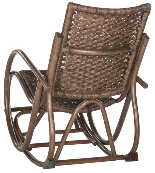 Safavieh Bali Rocking Chair - Elegant Rattan Design With Sturdy Hardwood Frame For Ultimate Comfort And Style Brown SEA8035B