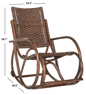 Safavieh Bali Rocking Chair - Elegant Rattan Design With Sturdy Hardwood Frame For Ultimate Comfort And Style Brown SEA8035B