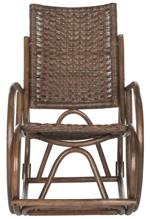 Safavieh Bali Rocking Chair - Elegant Rattan Design With Sturdy Hardwood Frame For Ultimate Comfort And Style Brown SEA8035B