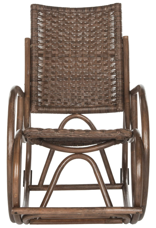 Safavieh Bali Rocking Chair - Elegant Rattan Design With Sturdy Hardwood Frame For Ultimate Comfort And Style Brown SEA8035B