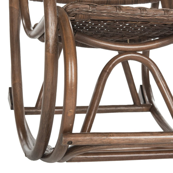 Safavieh Bali Rocking Chair - Elegant Rattan Design With Sturdy Hardwood Frame For Ultimate Comfort And Style Brown SEA8035B