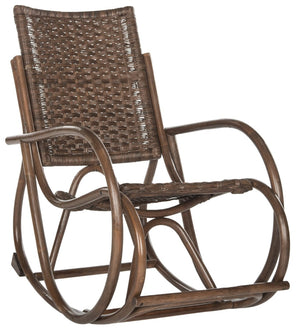 Safavieh Bali Rocking Chair - Elegant Rattan Design With Sturdy Hardwood Frame For Ultimate Comfort And Style Brown SEA8035B