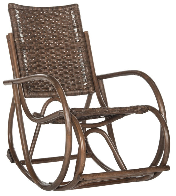 Safavieh Bali Rocking Chair - Elegant Rattan Design With Sturdy Hardwood Frame For Ultimate Comfort And Style Brown SEA8035B